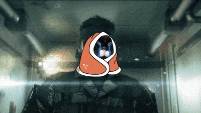 a cartoon of a man with a scarf around his head with the letter t on it