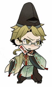 a cartoon character is wearing glasses and a kimono