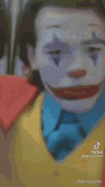 a blurry picture of a man dressed as the joker from the movie the joker