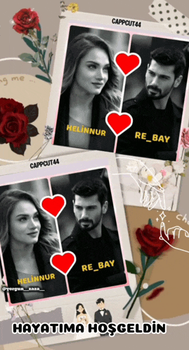 a picture of a man and a woman with the words hayatima hosgeldin at the bottom