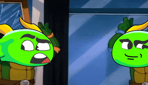 a cartoon of a green turtle with the number 13 on his chest