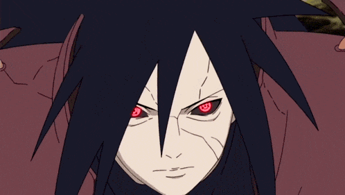 a close up of a person with red eyes