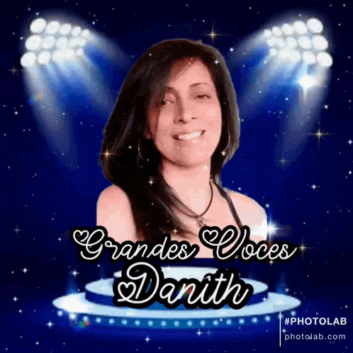 a picture of a woman on a stage with the words grandes voces danith