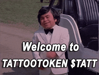 a small man in a suit and bow tie is standing in front of a jeep and says welcome to tattootoken statt