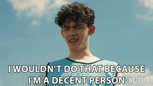 I Wouldn'T Do That Because I'M A Decent Person Charlie Spring GIF - I Wouldn'T Do That Because I'M A Decent Person Charlie Spring Heartstopper GIFs