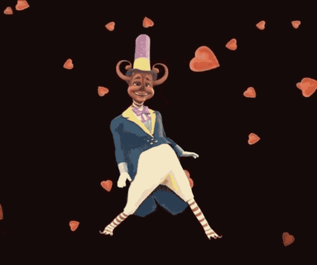 a cartoon character is holding a heart in his hand