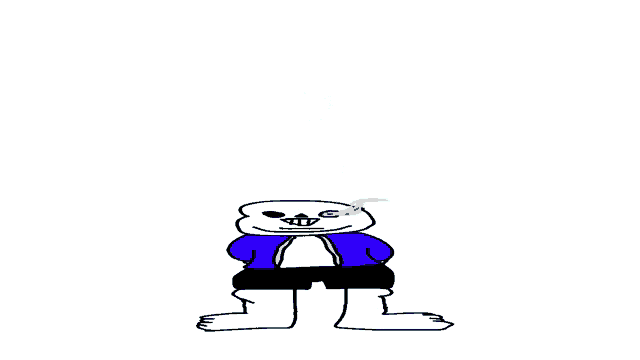 a drawing of sans from undertale with a blue eye