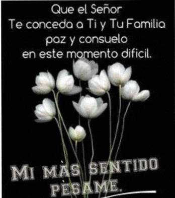 que el señor te conceda a ti y tu familia paz y consuelo en este momento difícil