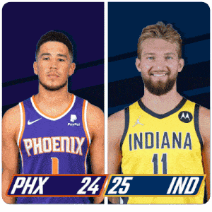 two basketball players from the phx and indiana teams