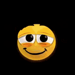 a smiley face with two red hearts above it 's head