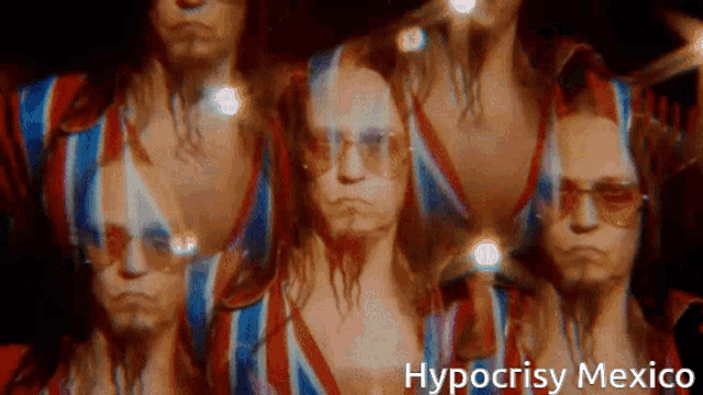 a group of people with hypocrisy mexico in the corner