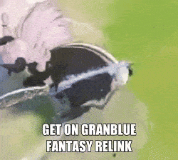 a picture of a bird with the words get on granblue fantasy relink on it
