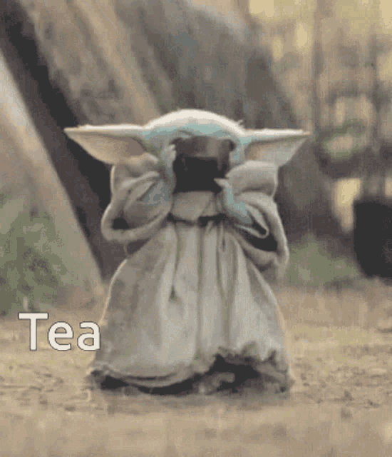 Baby Yoda Tea GIF - Baby Yoda Tea Grim Orchard GIFs