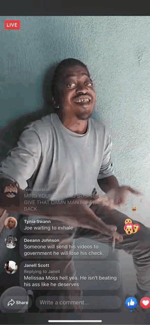 a screenshot of a live stream with a man talking