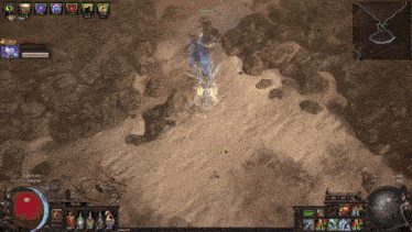 a screenshot of a video game shows a player with a purple item