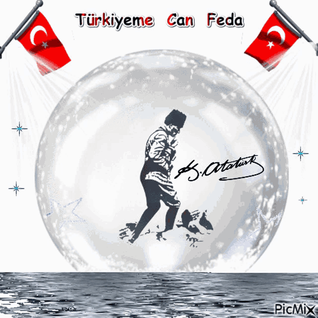 a picture of a man with a signature that says b. ataturk on it