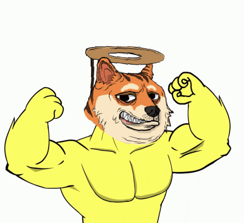 a cartoon drawing of a dog with a speech bubble that says gm