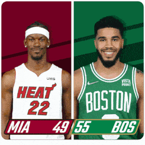 Miami Heat (49) Vs. Boston Celtics (55) Half-time Break GIF