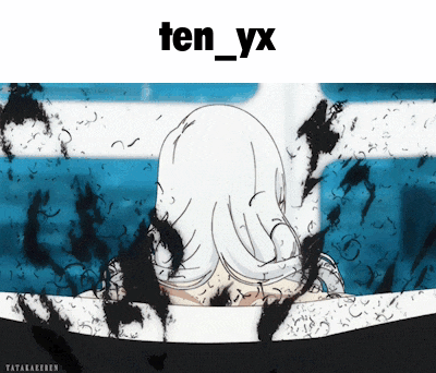 a drawing of a woman with white hair and the words ten_yx