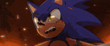 a cartoon of sonic the hedgehog holding a light beam