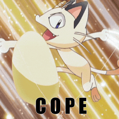 a picture of a cat with the word cope written below it