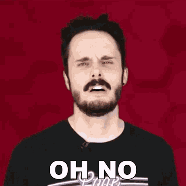a man with a beard is saying oh no