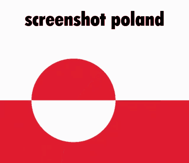 a red and white puzzle piece with the words screenshot poland on the bottom