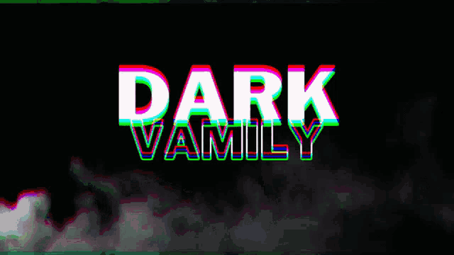 a black background with the word dark written in red and green