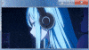 a computer screen with a picture of a girl wearing headphones .