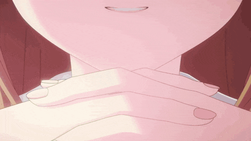 a close up of a girl 's neck and hands
