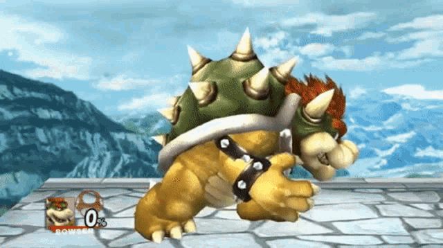 a video game character named bowser is being played