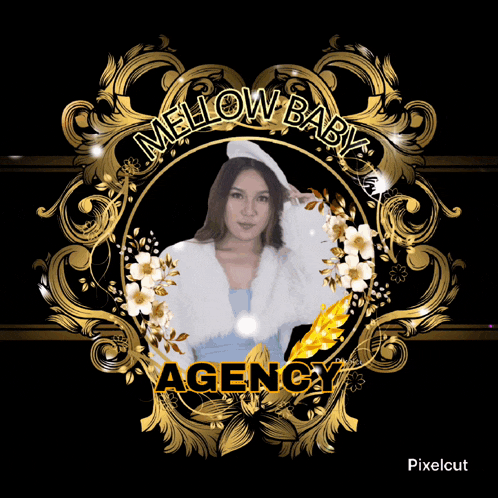 a logo for mellow baby agency features a woman