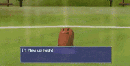 a cartoon character says it flew up high in a video game
