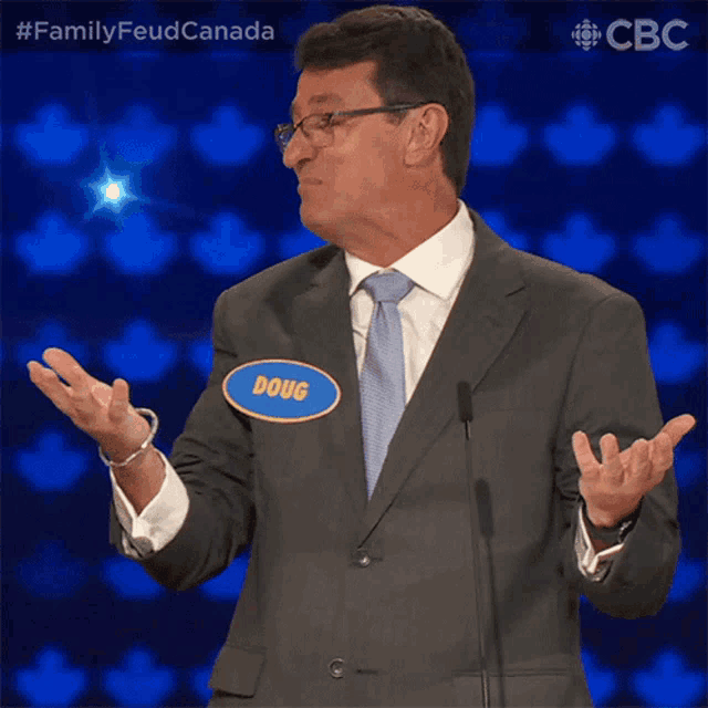 a man with a name tag that says doug