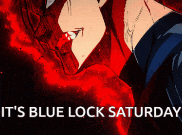 a poster that says " it 's blue lock saturday " on it