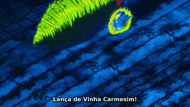 a blue background with the words " lança de vinha carmesim " on it