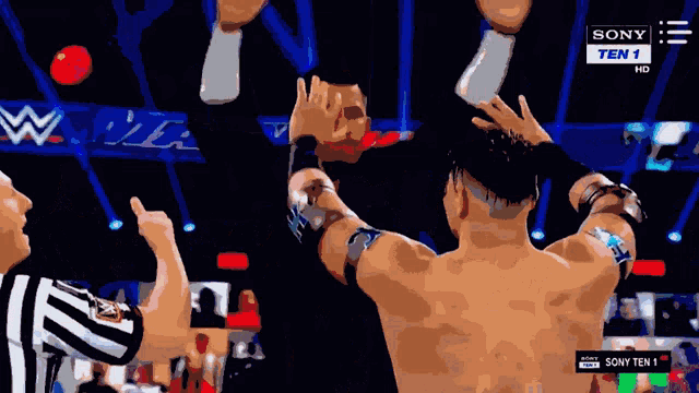 a wrestling match is being shown on sony ten