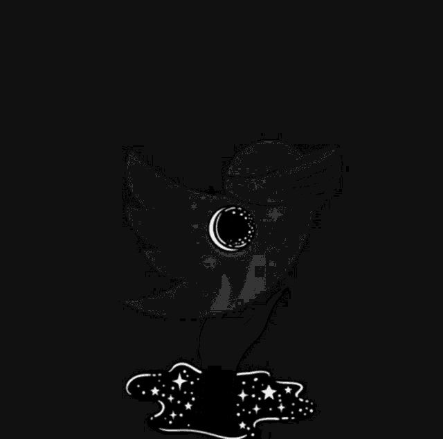 a black and white drawing of a hand holding a twitter bird