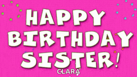 a green background with the words `` happy birthday sister '' in white letters