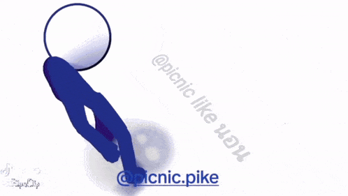 a blue stick figure with a white circle around his head and the words picnic like you behind him