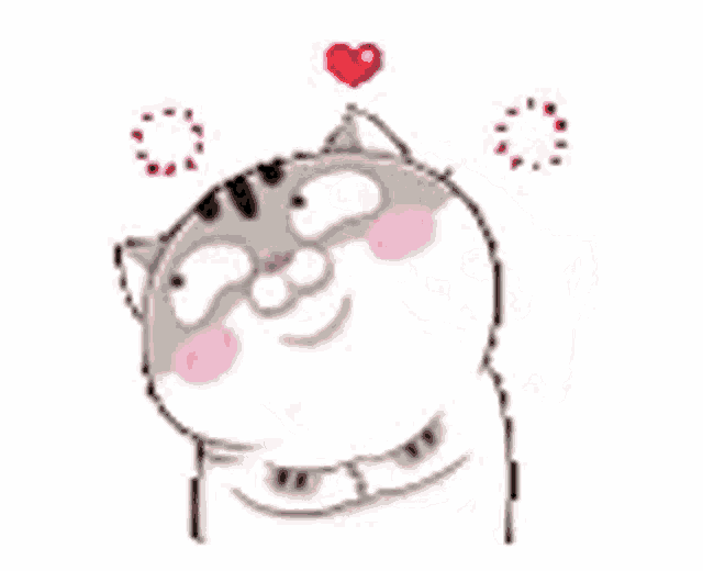 a cartoon cat is looking up at the sky with a red star in the background .