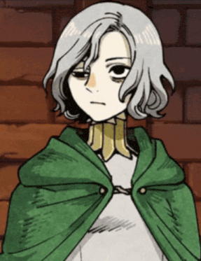 a drawing of a girl with a green cape