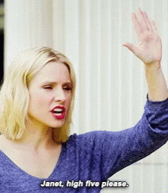 High Five The Good Place GIF - High Five The Good Place Janet GIFs