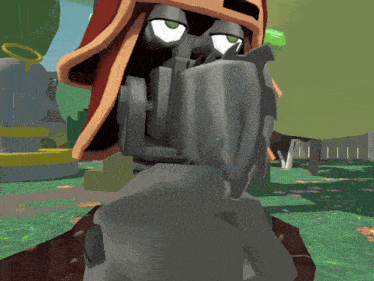 a cartoon character wearing a red hat and a mask