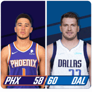 Phoenix Suns (58) Vs. Dallas Mavericks (60) Half-time Break GIF - Nba Basketball Nba 2021 GIFs