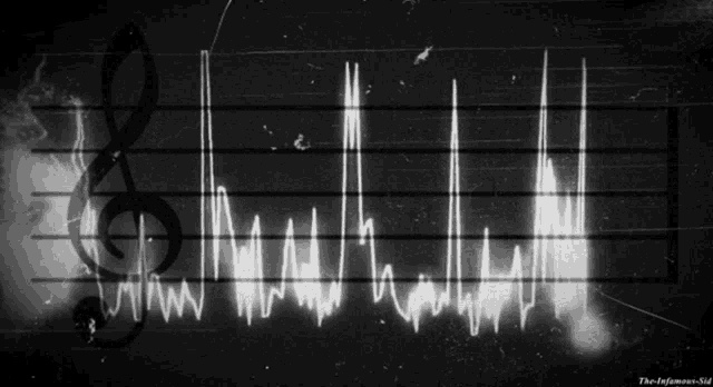 a black and white photo of a treble clef with the words " the infamous-six " written below it