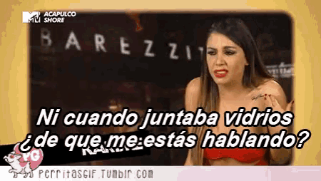 a picture of a woman with the words " ni cuando juntaba vidrios "