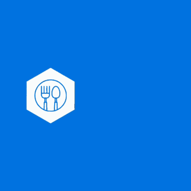 a fork and spoon icon next to a computer monitor