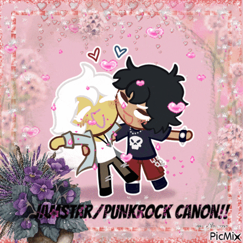 a picture of a couple kissing with the words monster / punkrock canon