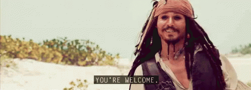 不用谢 GIF - Pirates Of The Carribean Jack Sparrow Johnny Depp GIFs